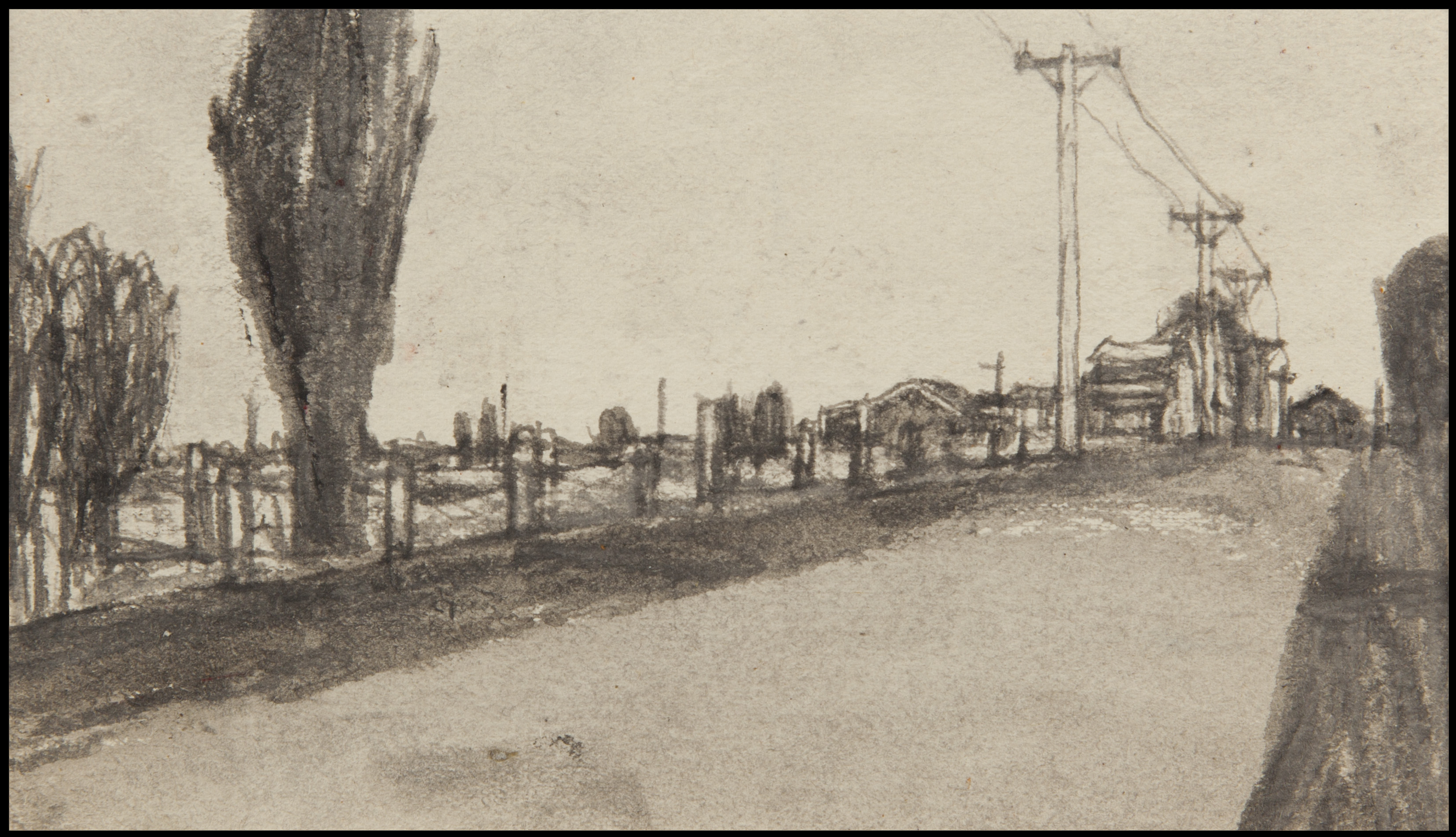 CAST 76-2 - Landscape with Fence-Lined Road